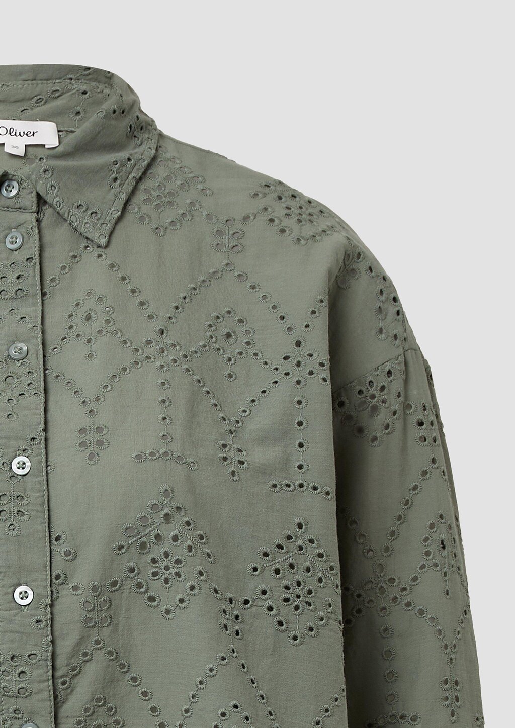 Verkürzte Bluse mit Lochstickerei