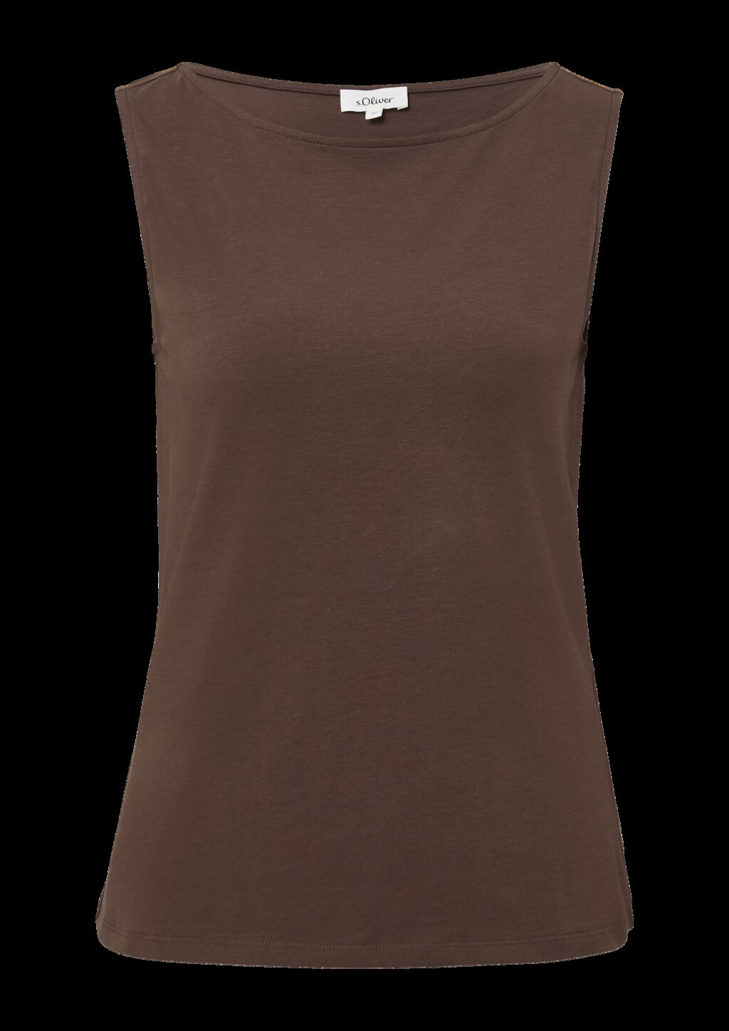 Top aus Baumwollmix mit U-Boot-Ausschnitt