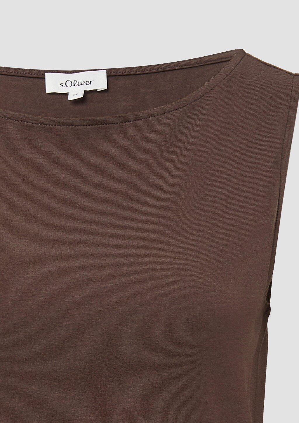 Top aus Baumwollmix mit U-Boot-Ausschnitt