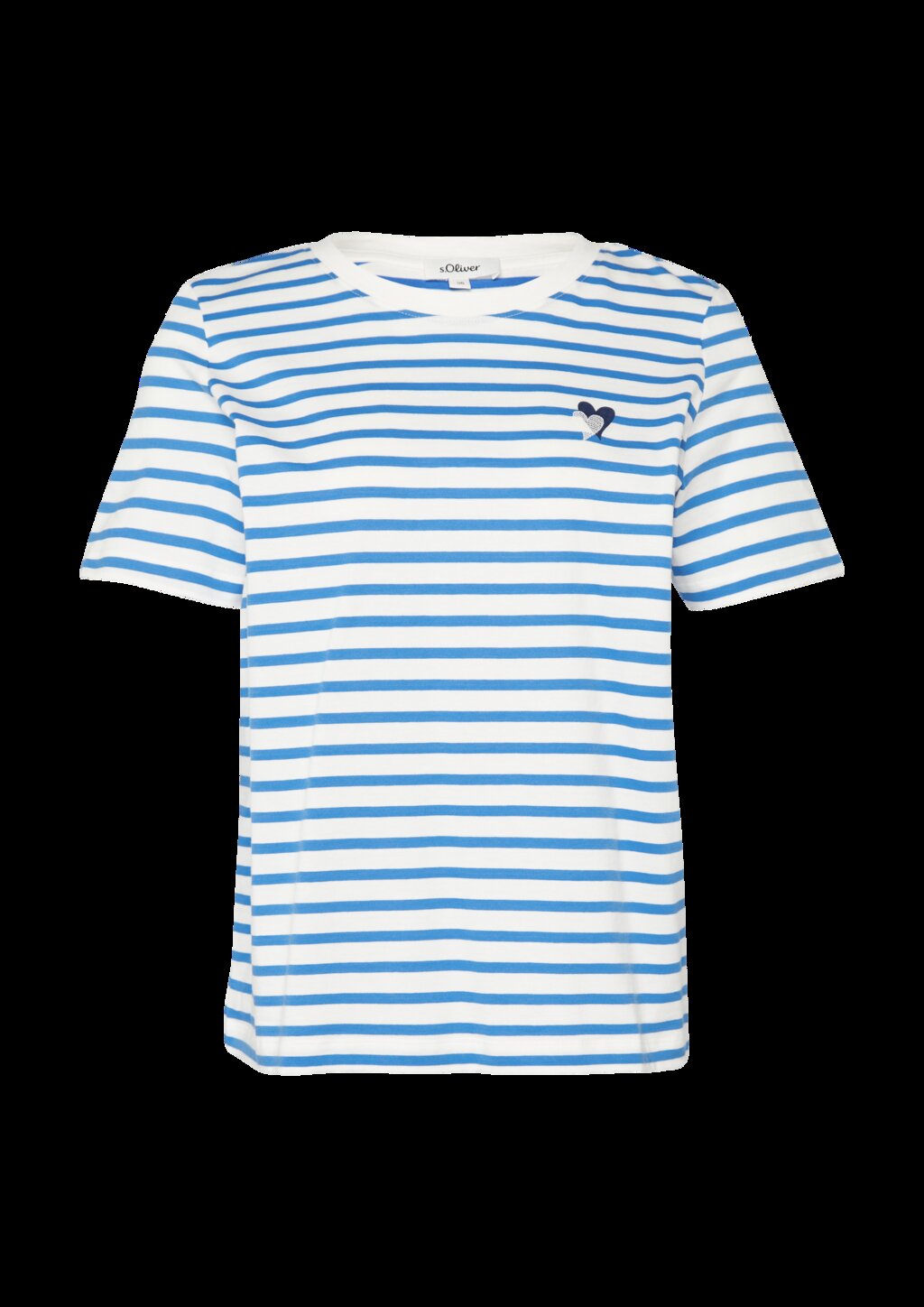 Gestreiftes T-Shirt im Relaxed Fit mit Herz-Stickerei