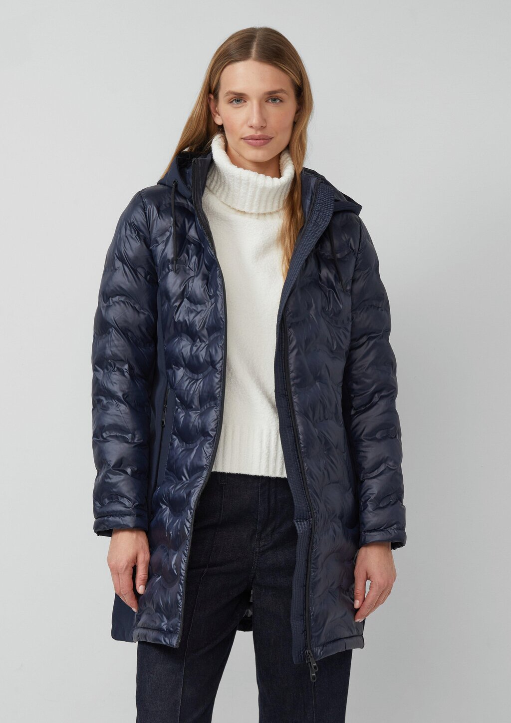 Softshell-Mantel mit Stehkragen