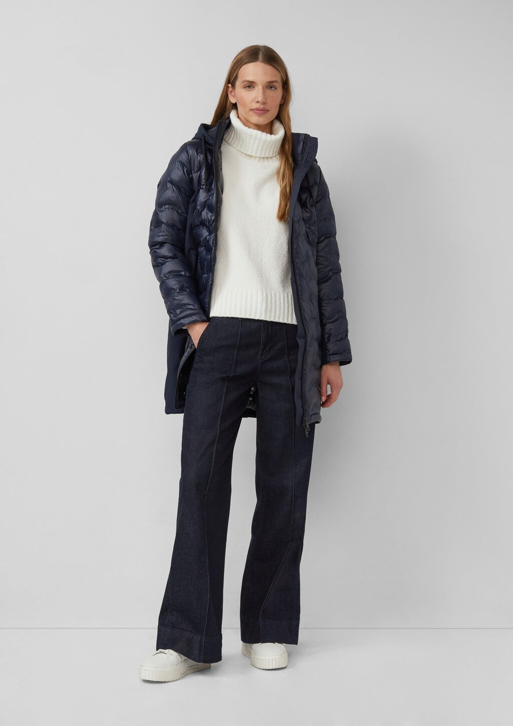 Softshell-Mantel mit Stehkragen