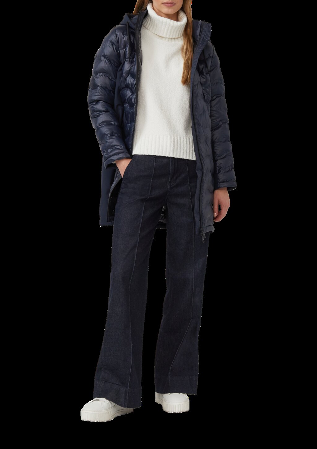 Softshell-Mantel mit Stehkragen