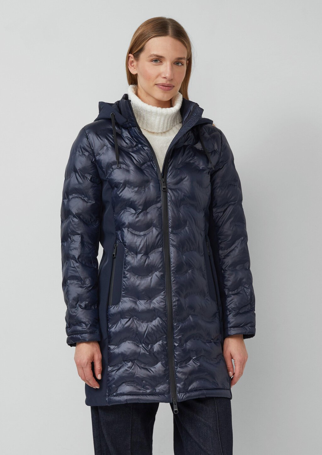 Softshell-Mantel mit Stehkragen