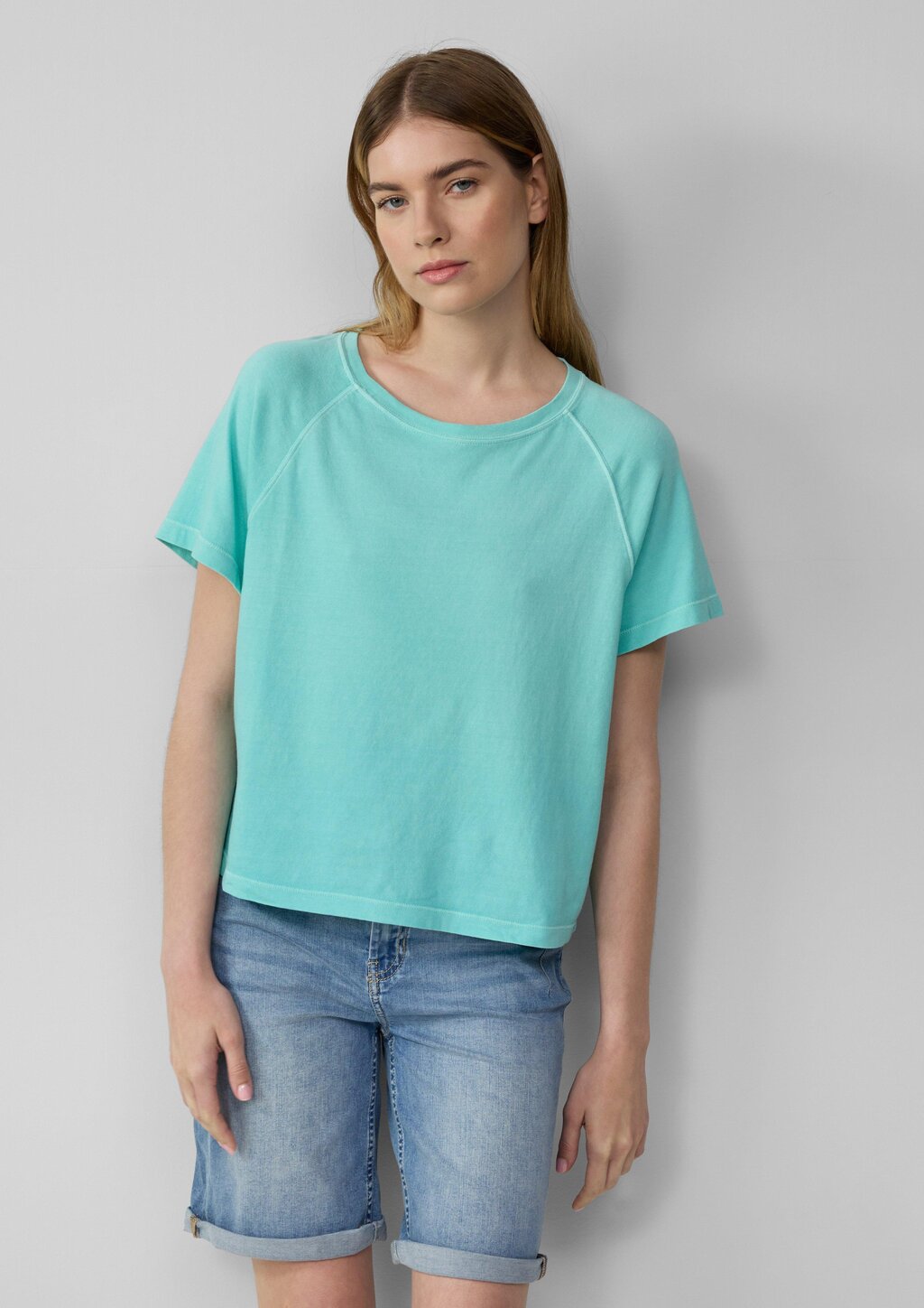 Baumwoll-T-Shirt im Relaxed Fit mit Raglanärmeln