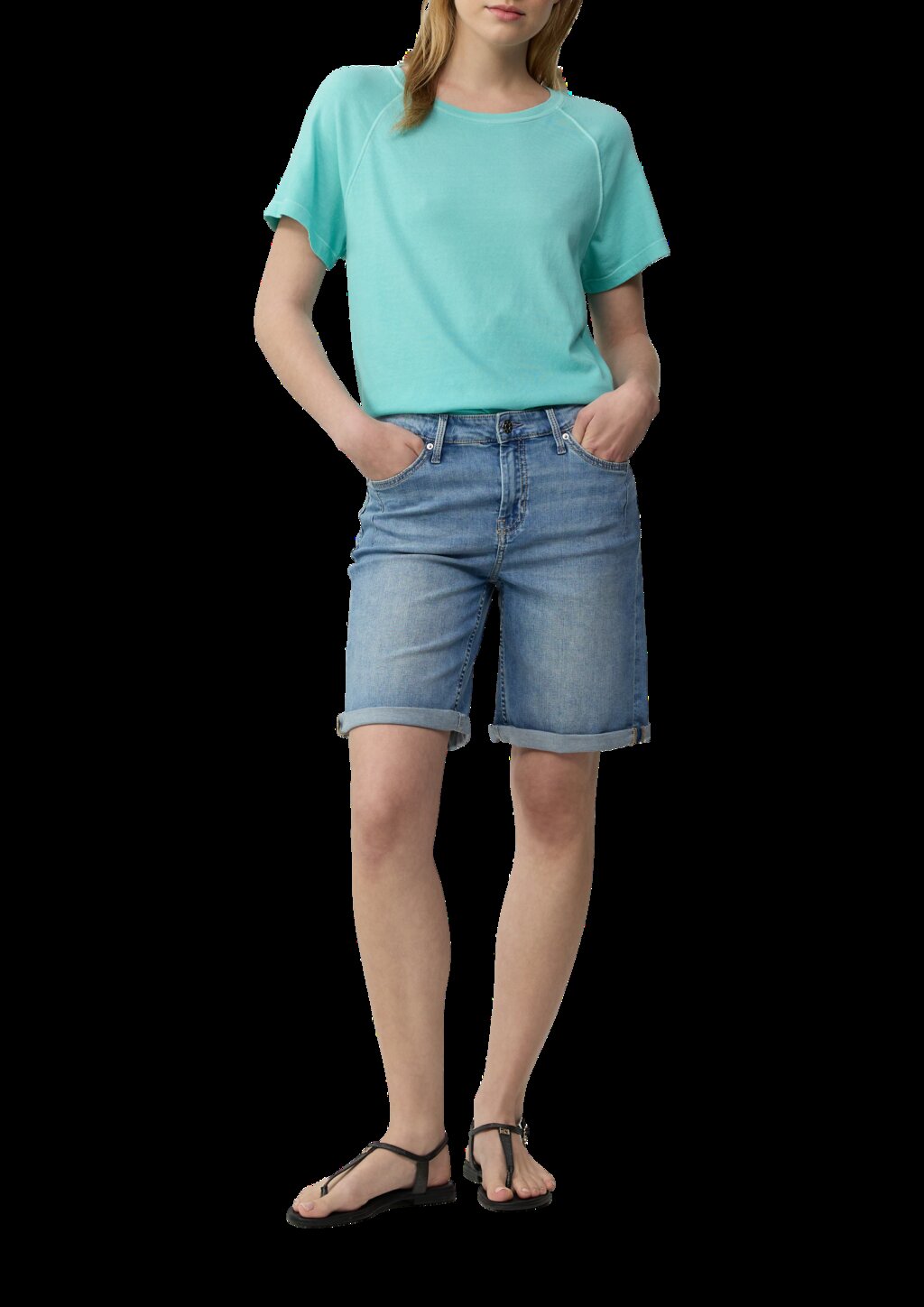 Baumwoll-T-Shirt im Relaxed Fit mit Raglanärmeln