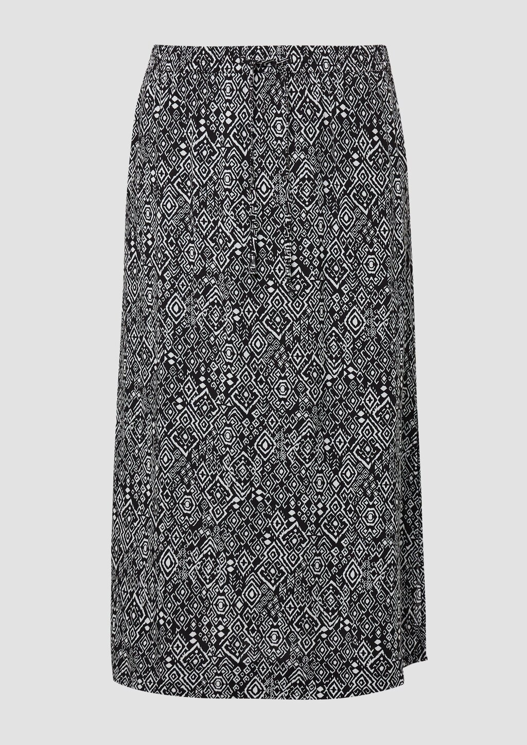 Midi-Rock aus Viskose mit Eingrifftaschen und Tunnelzug