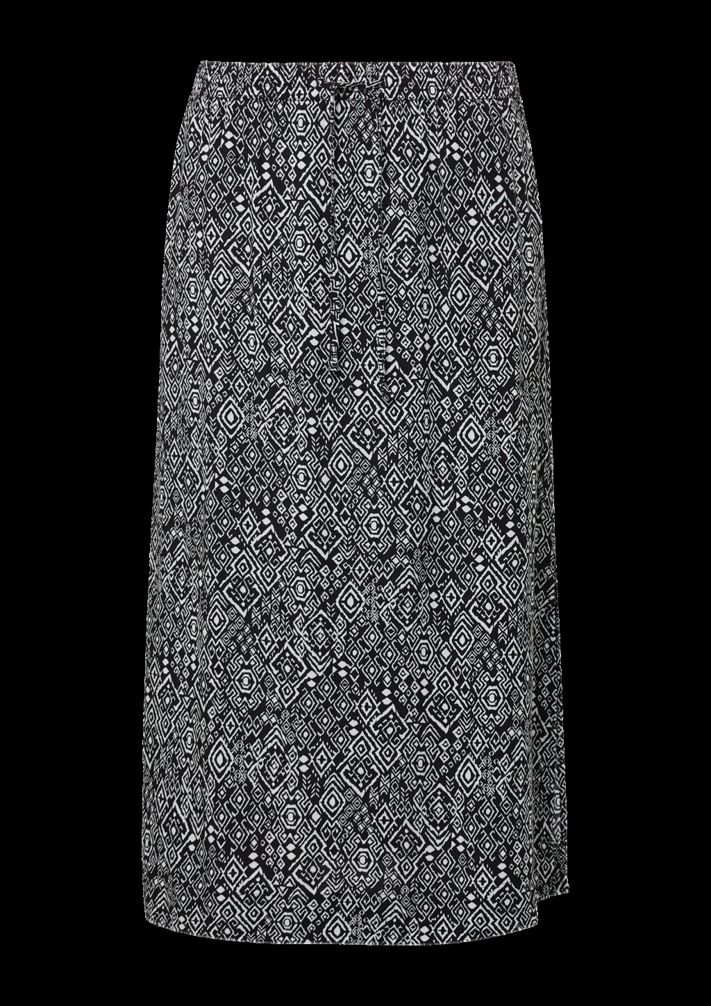 Midi-Rock aus Viskose mit Eingrifftaschen und Tunnelzug