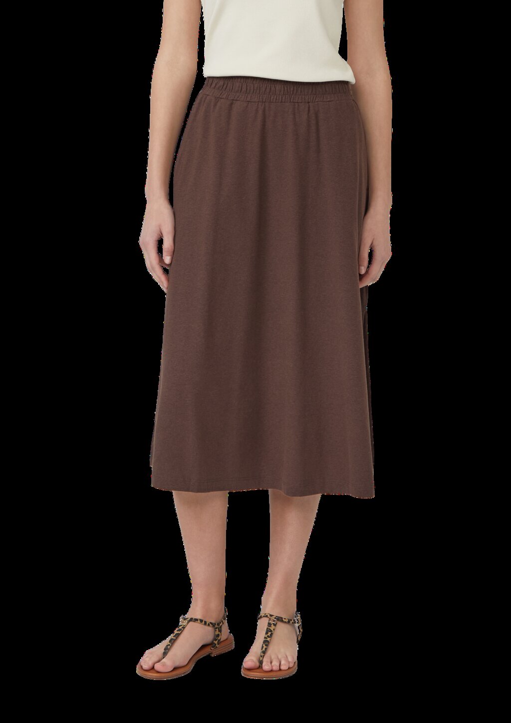 Jersey-Midirock mit Eingrifftaschen