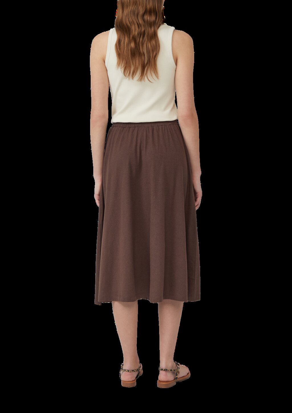 Jersey-Midirock mit Eingrifftaschen