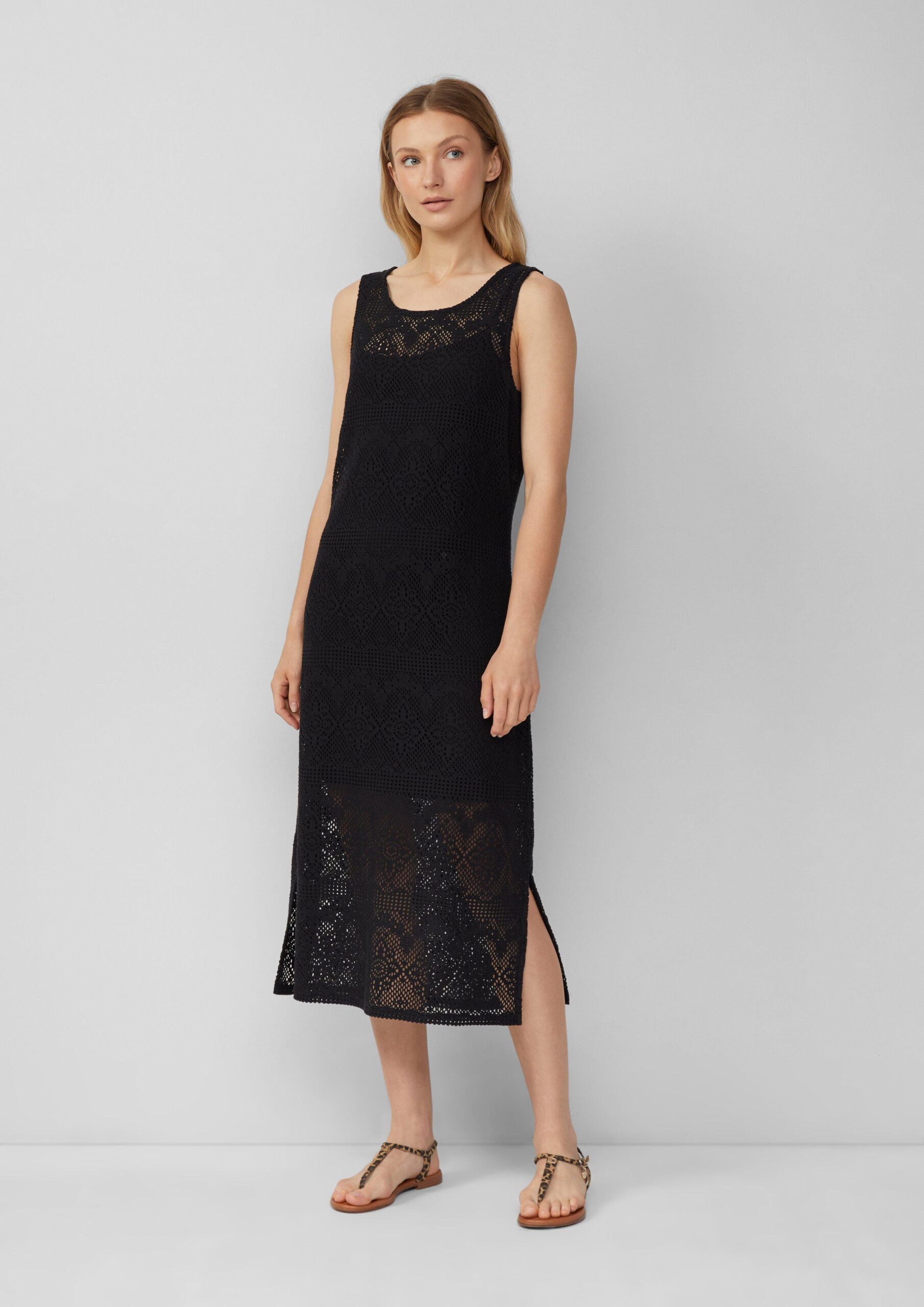 Häkel-Kleid mit Jerseyfutter