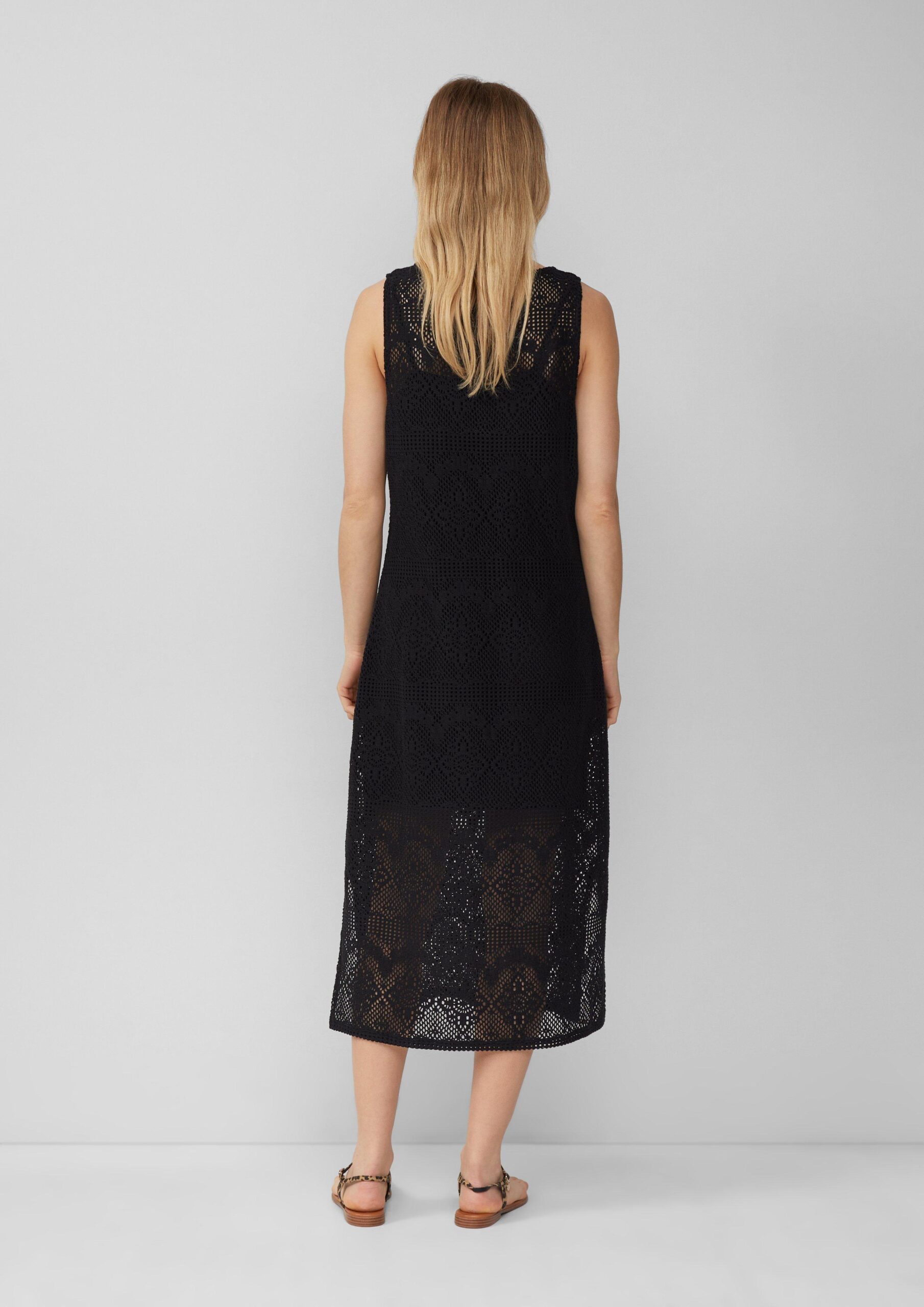 Häkel-Kleid mit Jerseyfutter