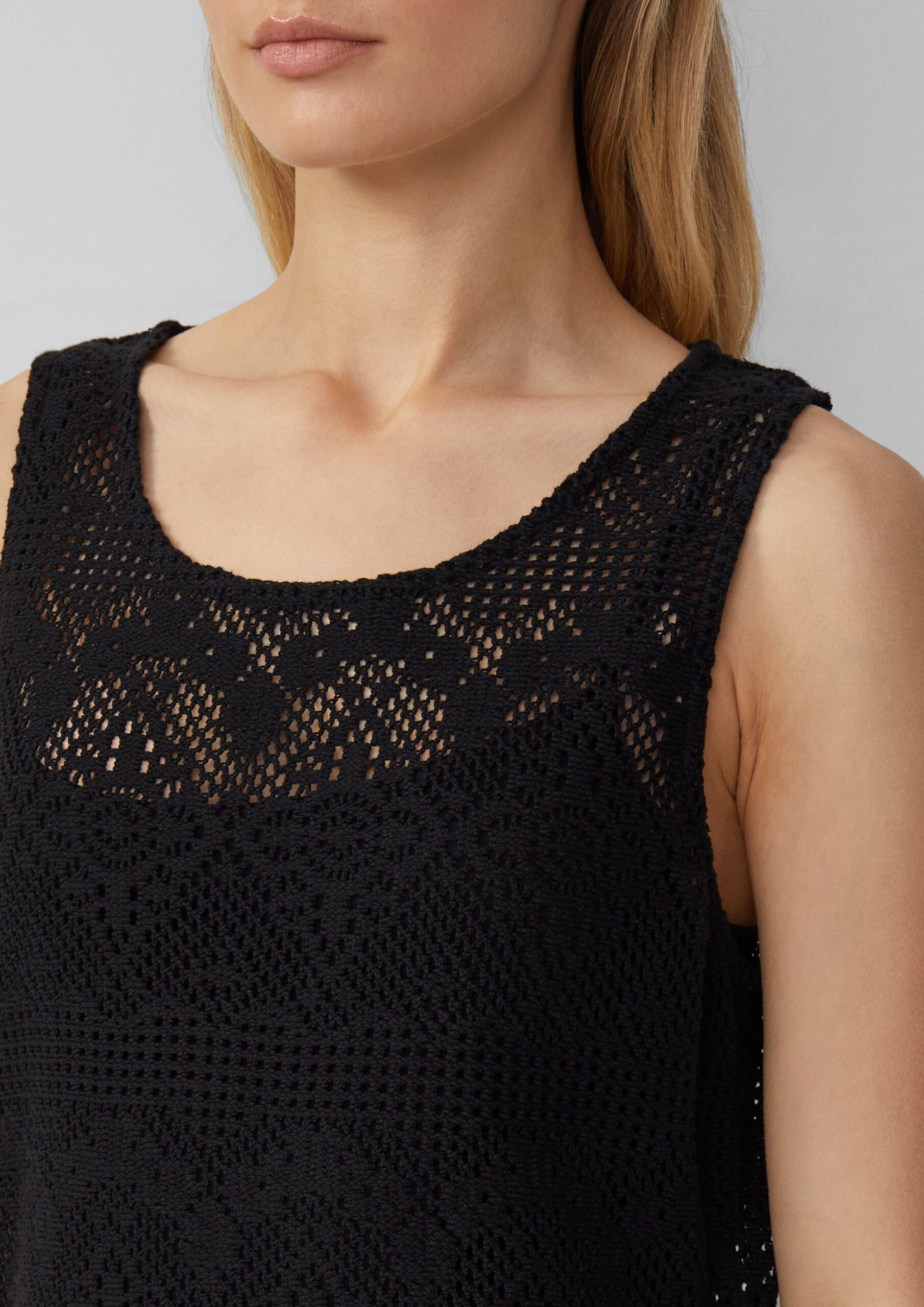 Häkel-Kleid mit Jerseyfutter