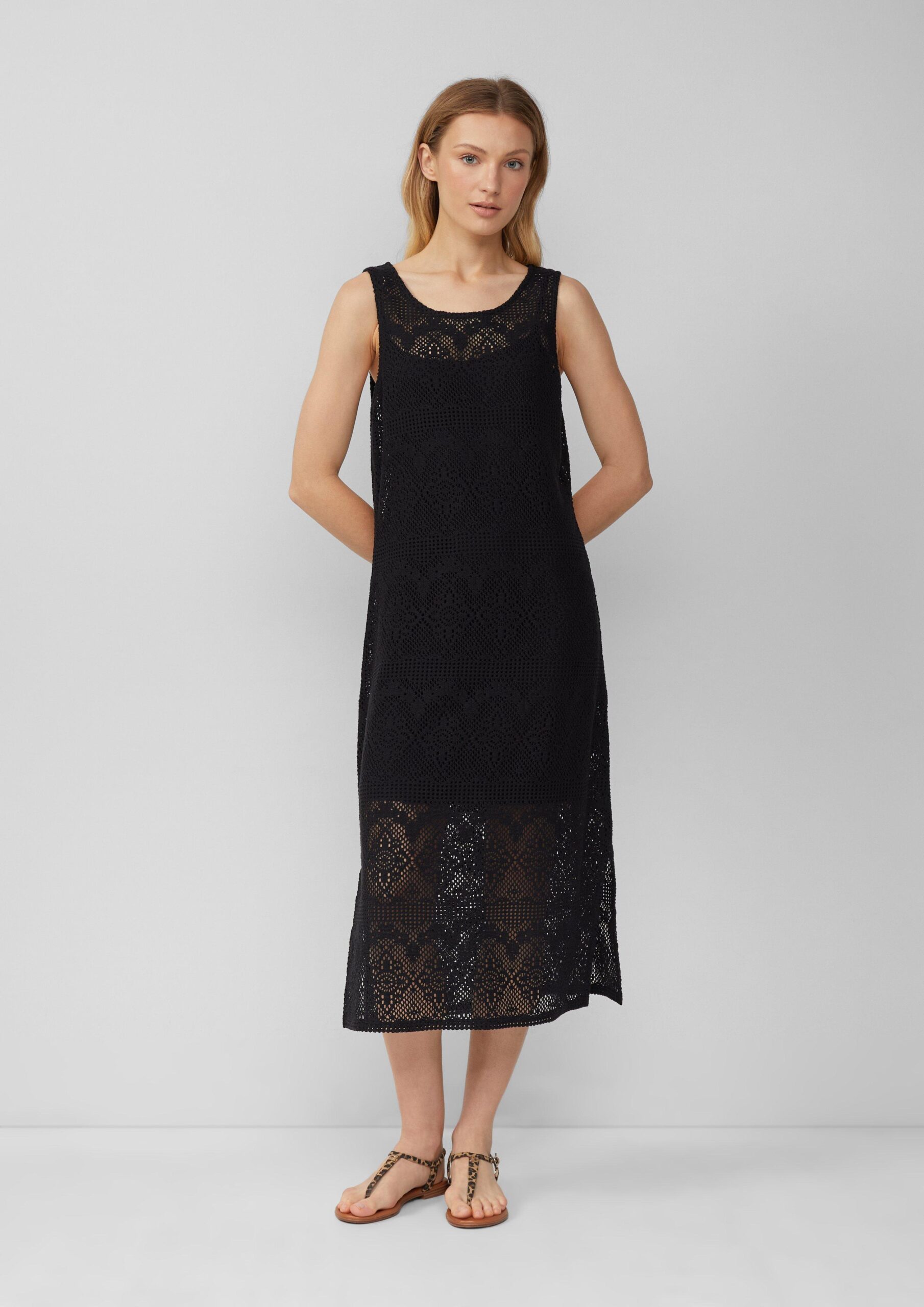 Häkel-Kleid mit Jerseyfutter