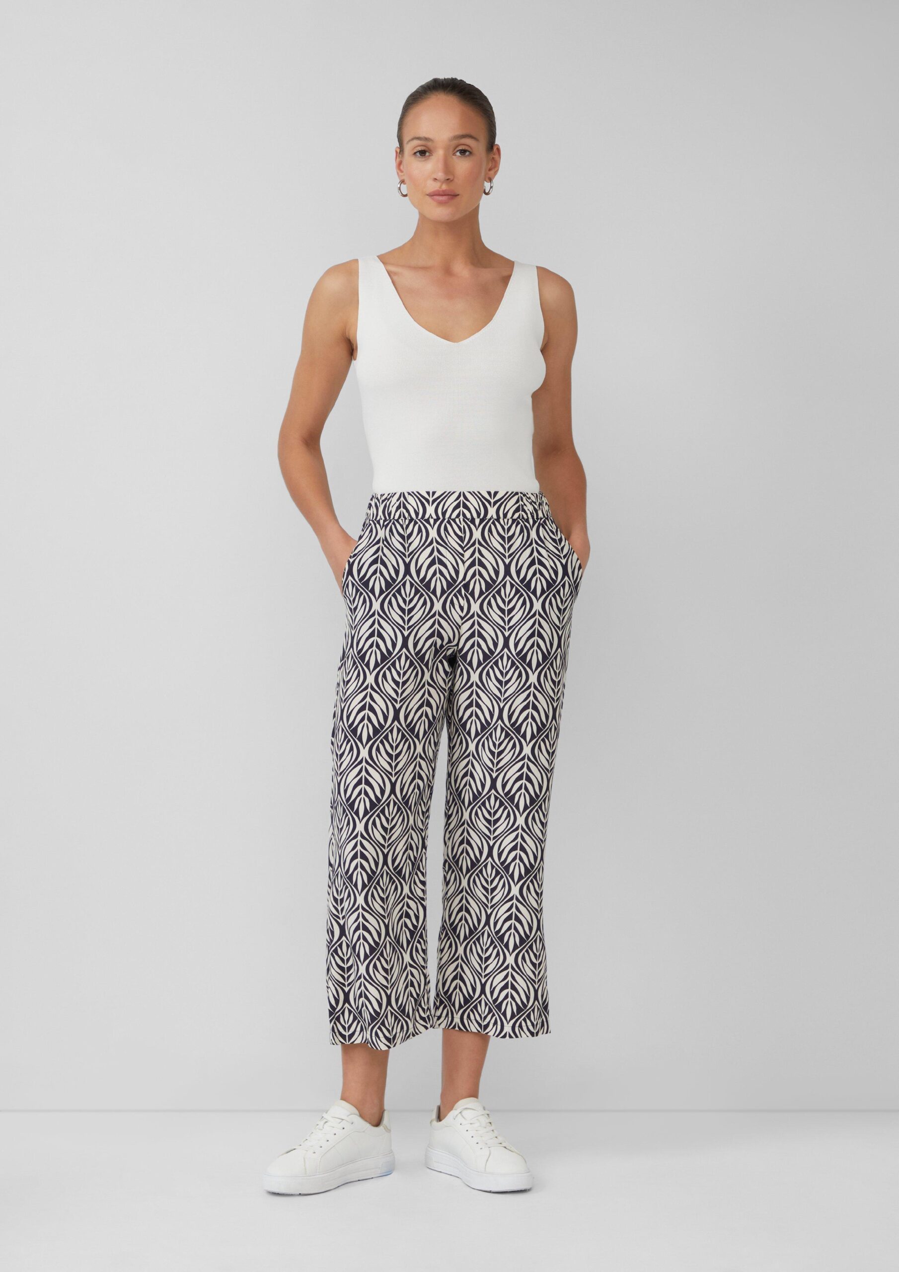 Culotte aus Viskose mit All-over-Print