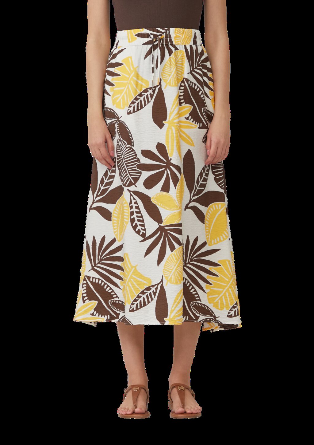 Strukturierter Midirock aus Viskosemix