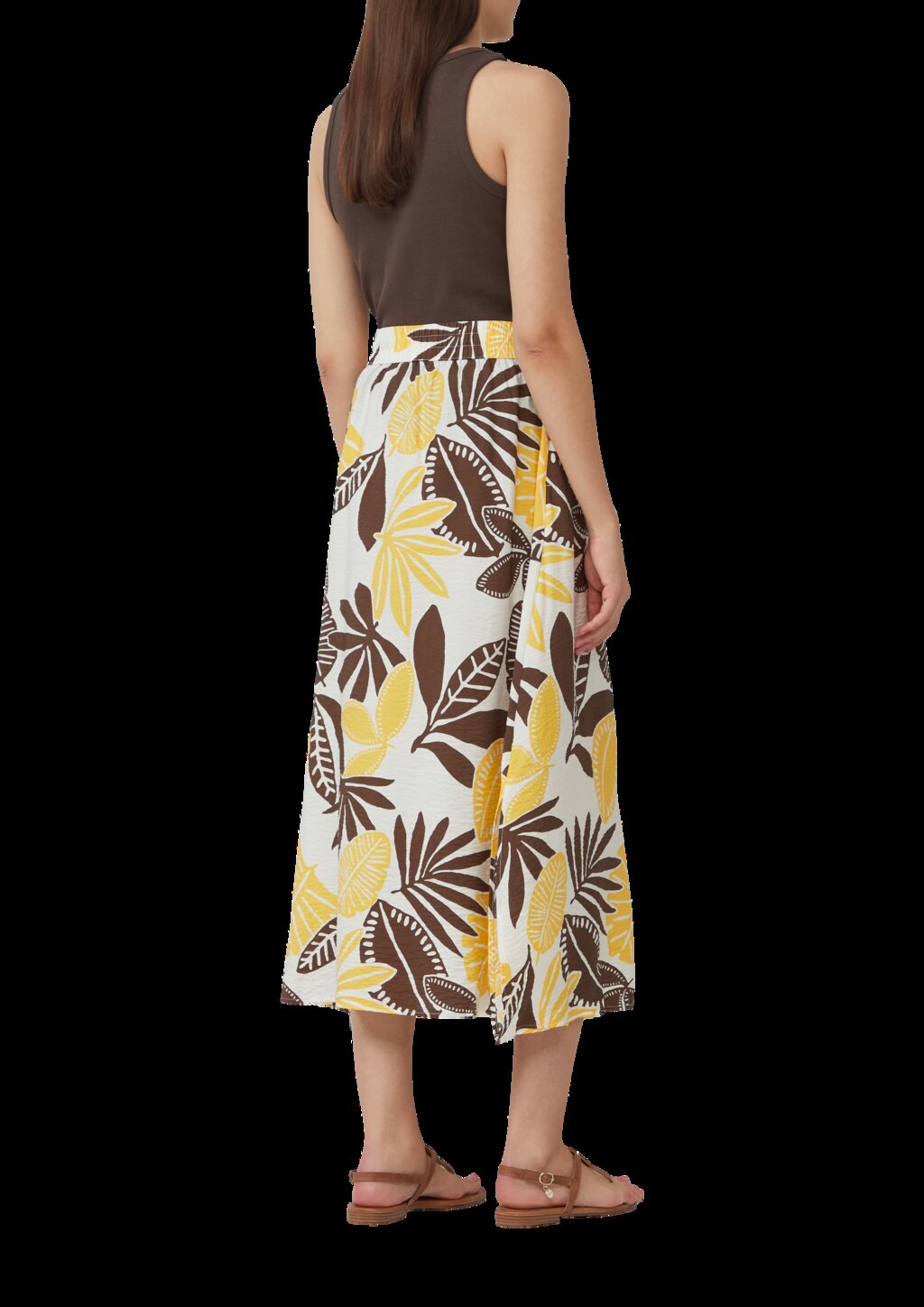 Strukturierter Midirock aus Viskosemix