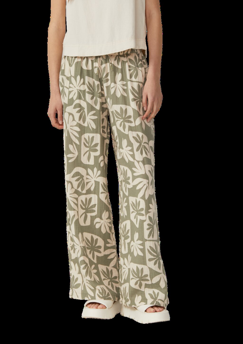 Wide-Leg-Hose aus Musselin