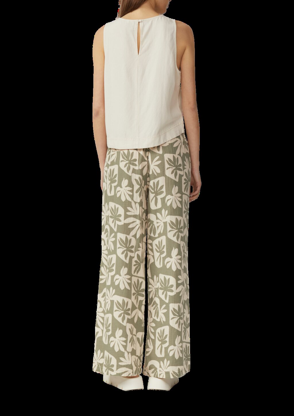 Wide-Leg-Hose aus Musselin