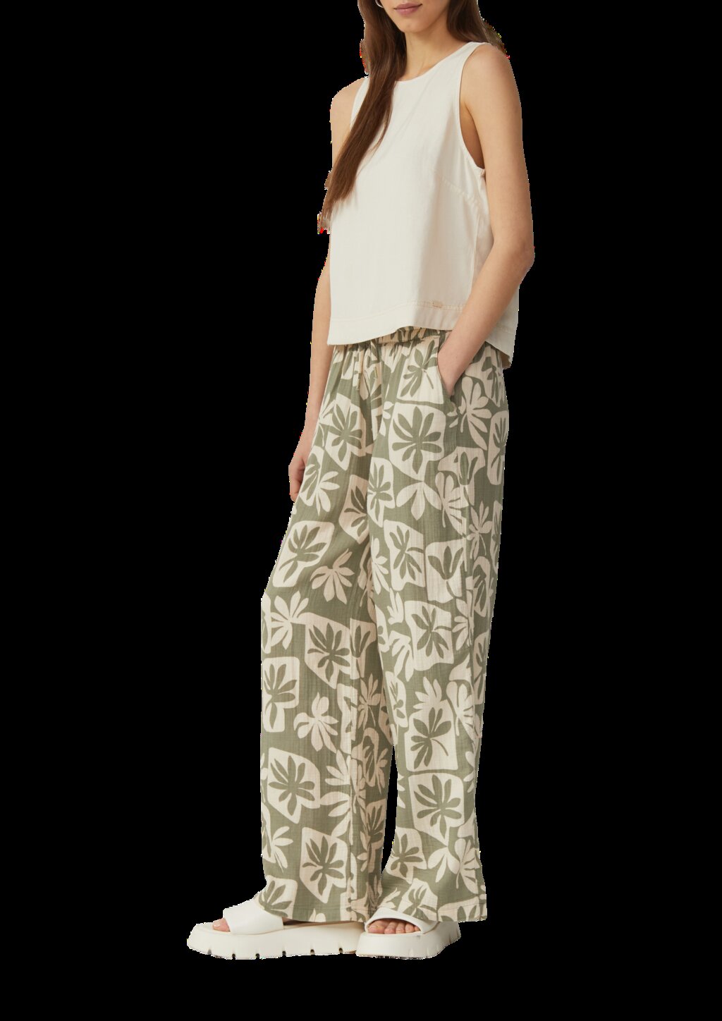 Wide-Leg-Hose aus Musselin