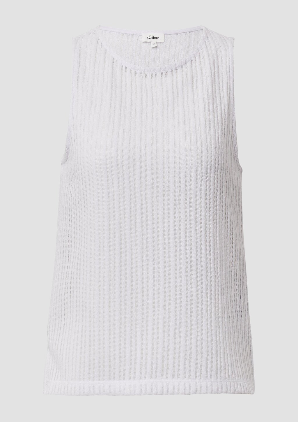 Transparentes Jersey-Top mit Rundhalsausschnitt