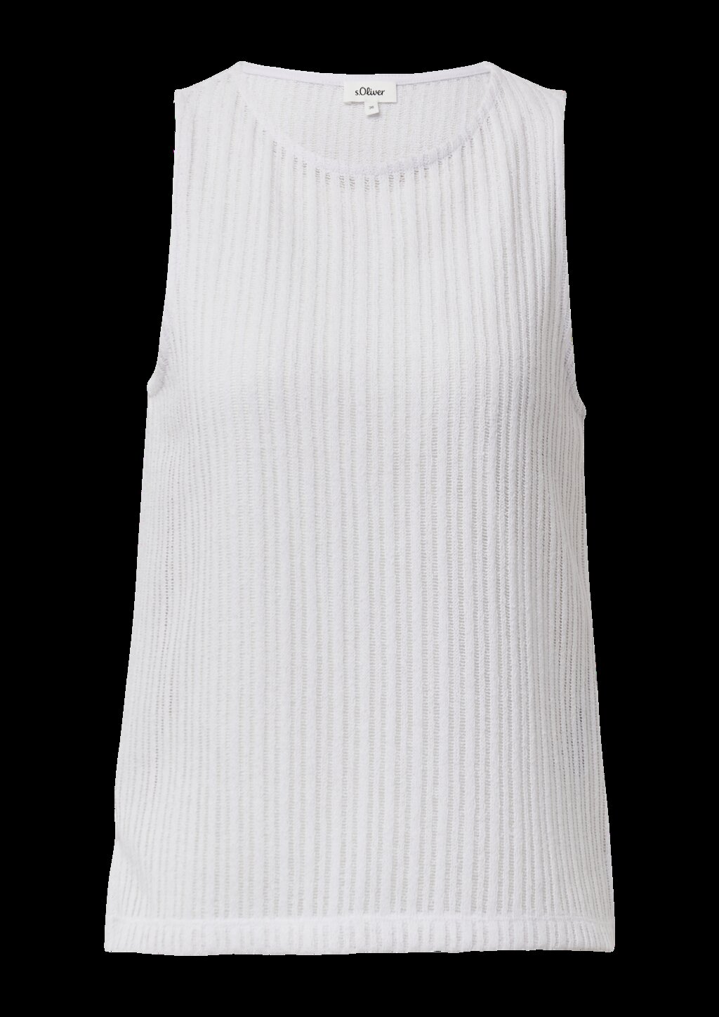 Transparentes Jersey-Top mit Rundhalsausschnitt