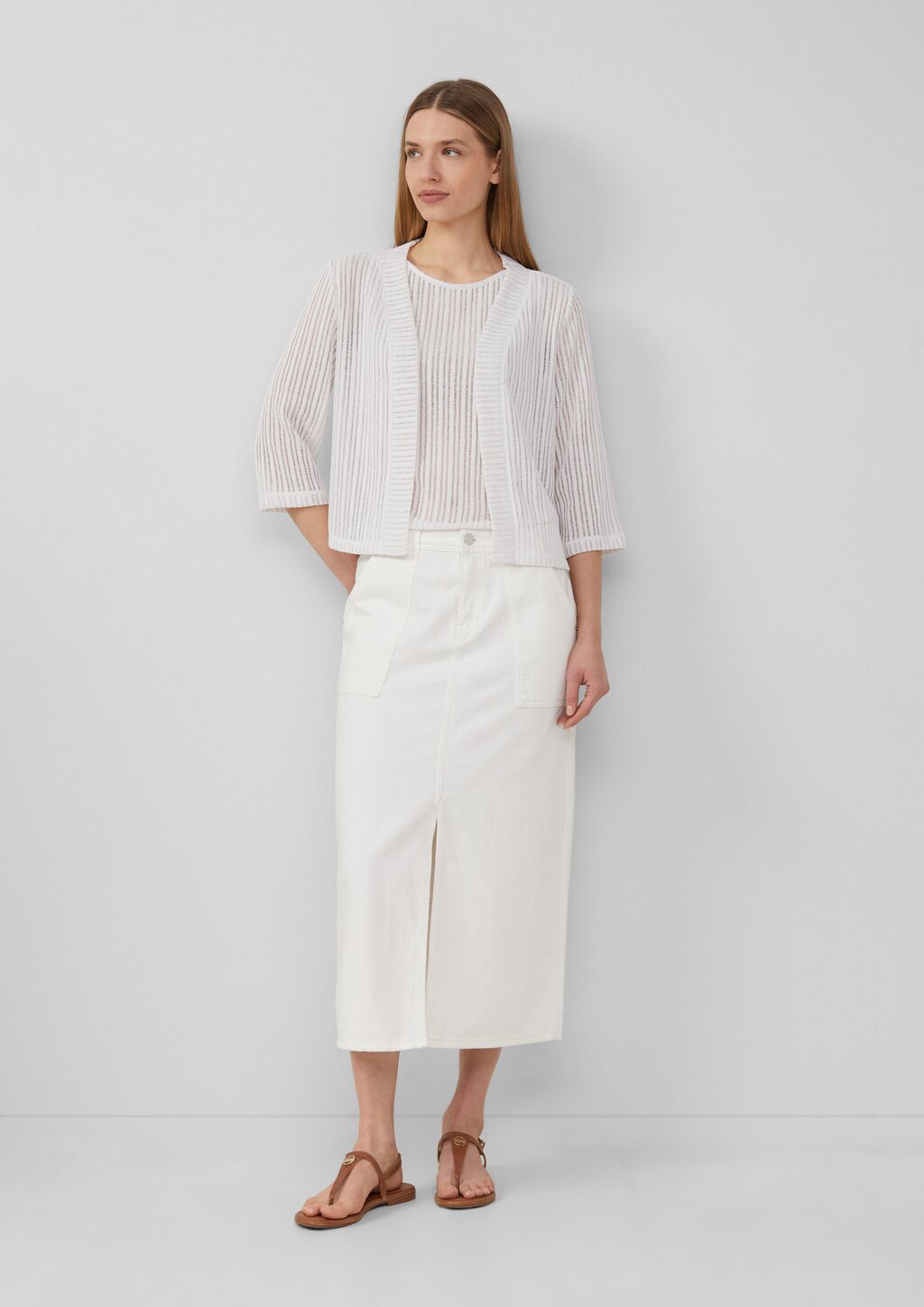 Transparentes Jersey-Top mit Rundhalsausschnitt