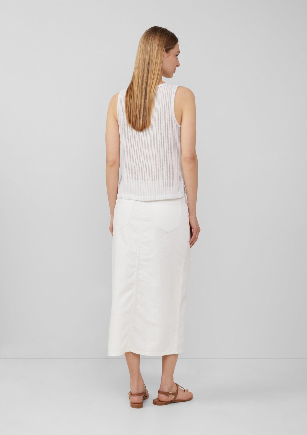 Transparentes Jersey-Top mit Rundhalsausschnitt