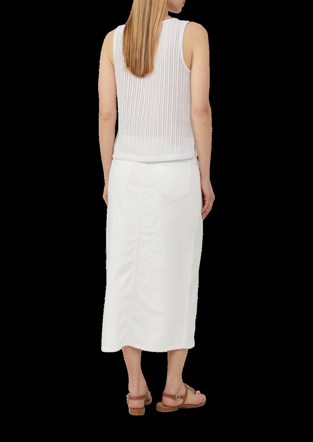 Transparentes Jersey-Top mit Rundhalsausschnitt