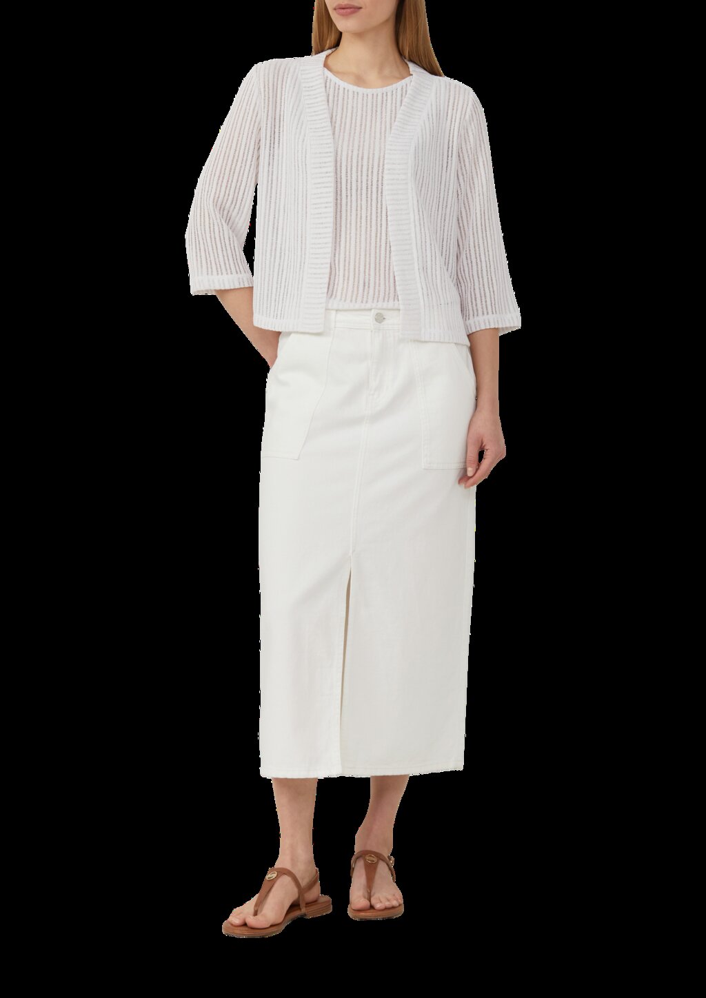 Transparentes Jersey-Top mit Rundhalsausschnitt