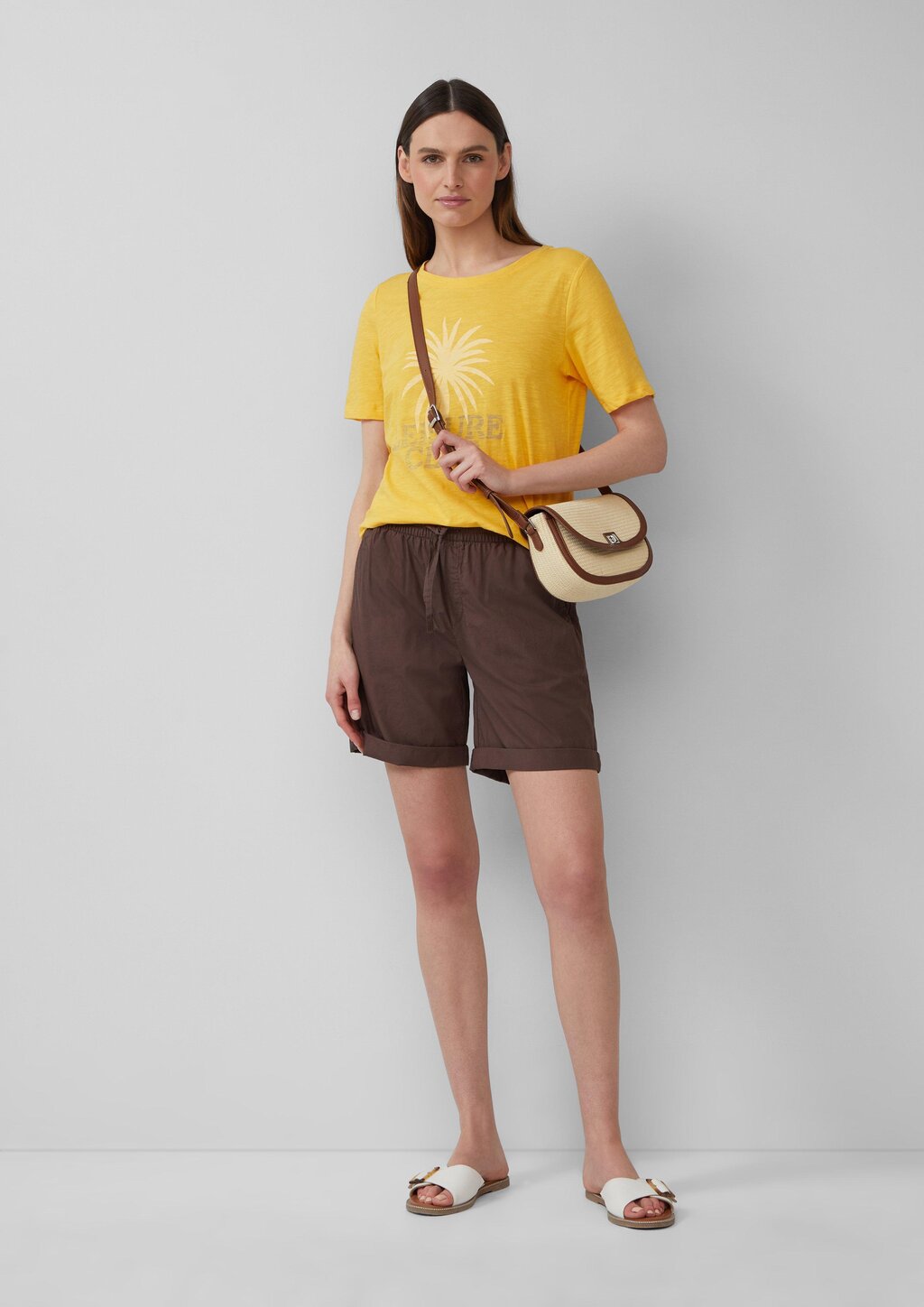 Print-T-Shirt mit Flammgarnstruktur im Relaxed Fit