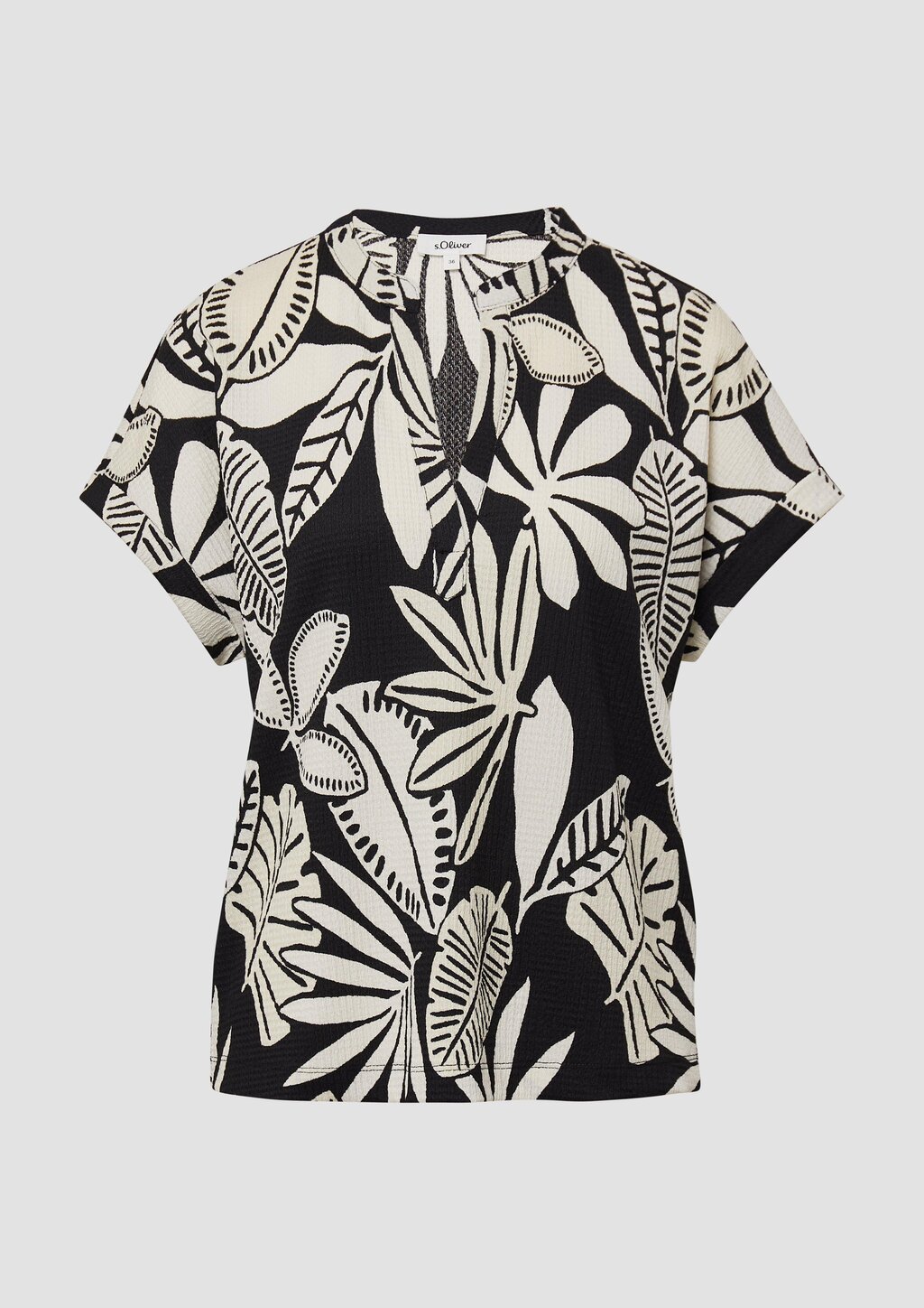 Strukturiertes T-Shirt im Relaxed Fit mit V-Ausschnitt