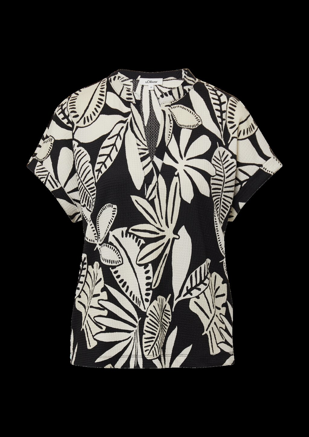 Strukturiertes T-Shirt im Relaxed Fit mit V-Ausschnitt