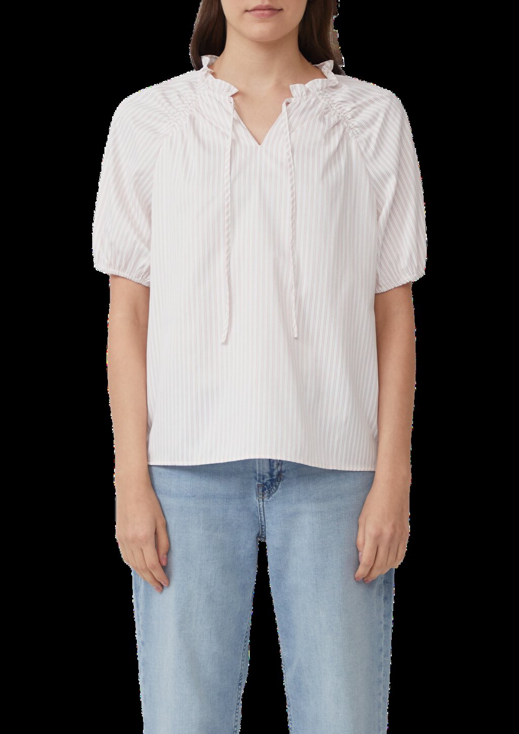 Bluse im Relaxed Fit mit Rüschenkragen