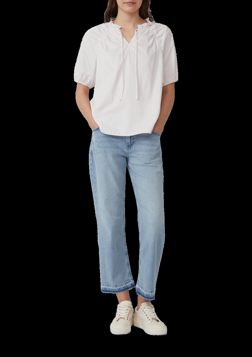 Bluse im Relaxed Fit mit Rüschenkragen