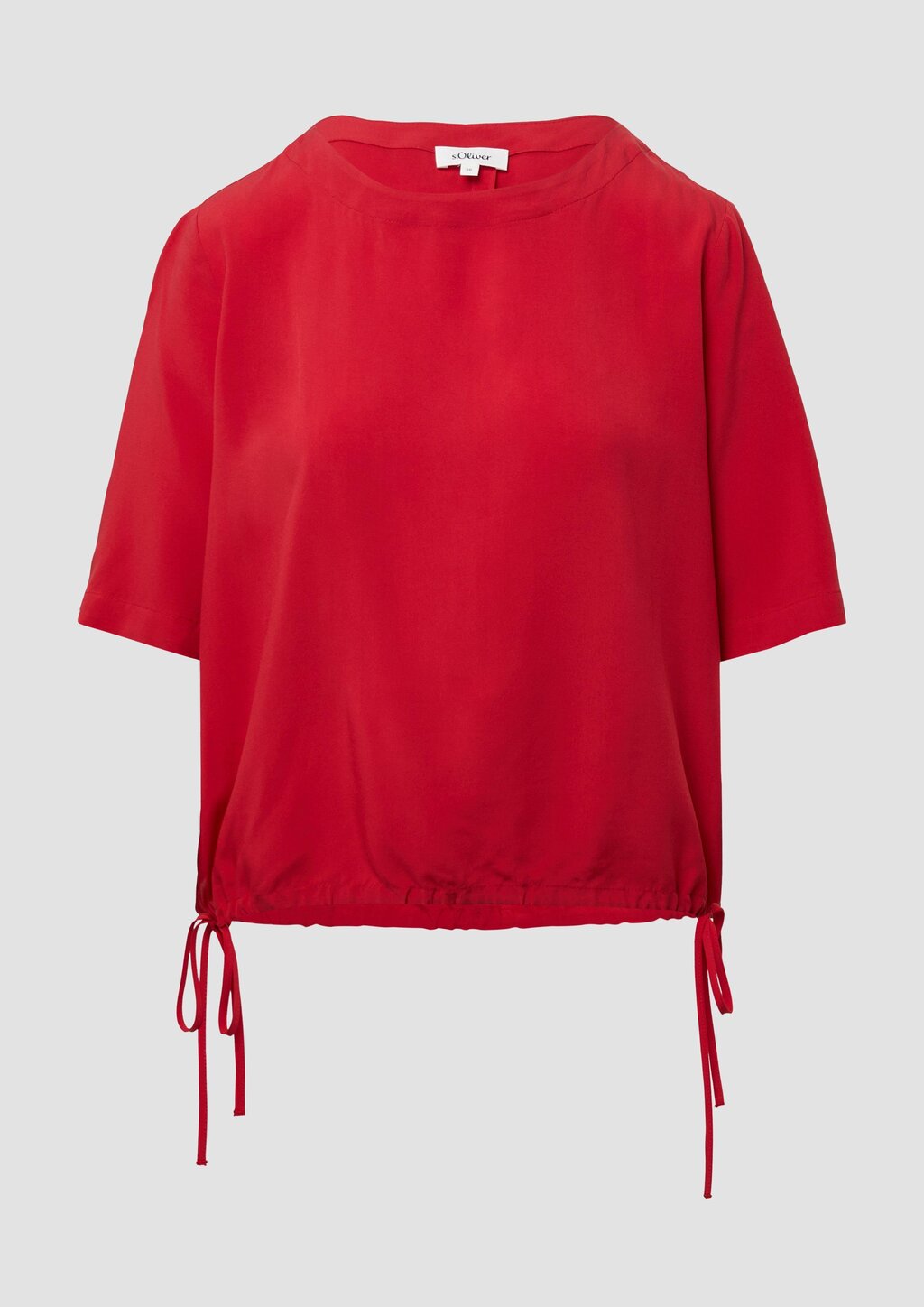 Gemusterte Shirt-Bluse mit verstellbarem Saum