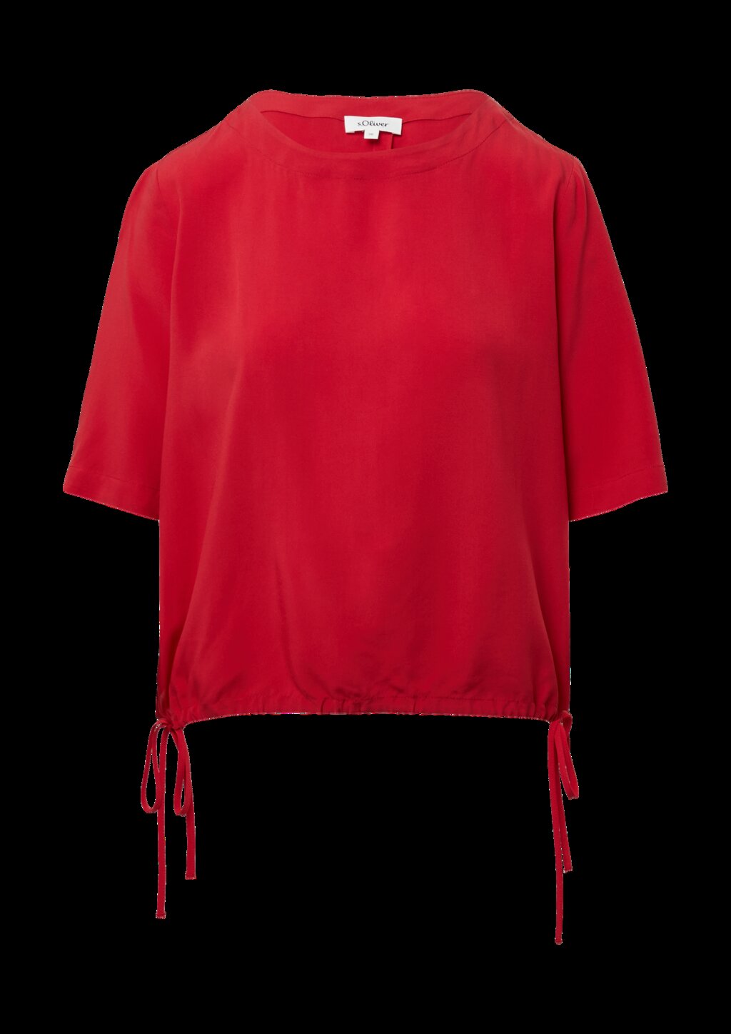 Gemusterte Shirt-Bluse mit verstellbarem Saum