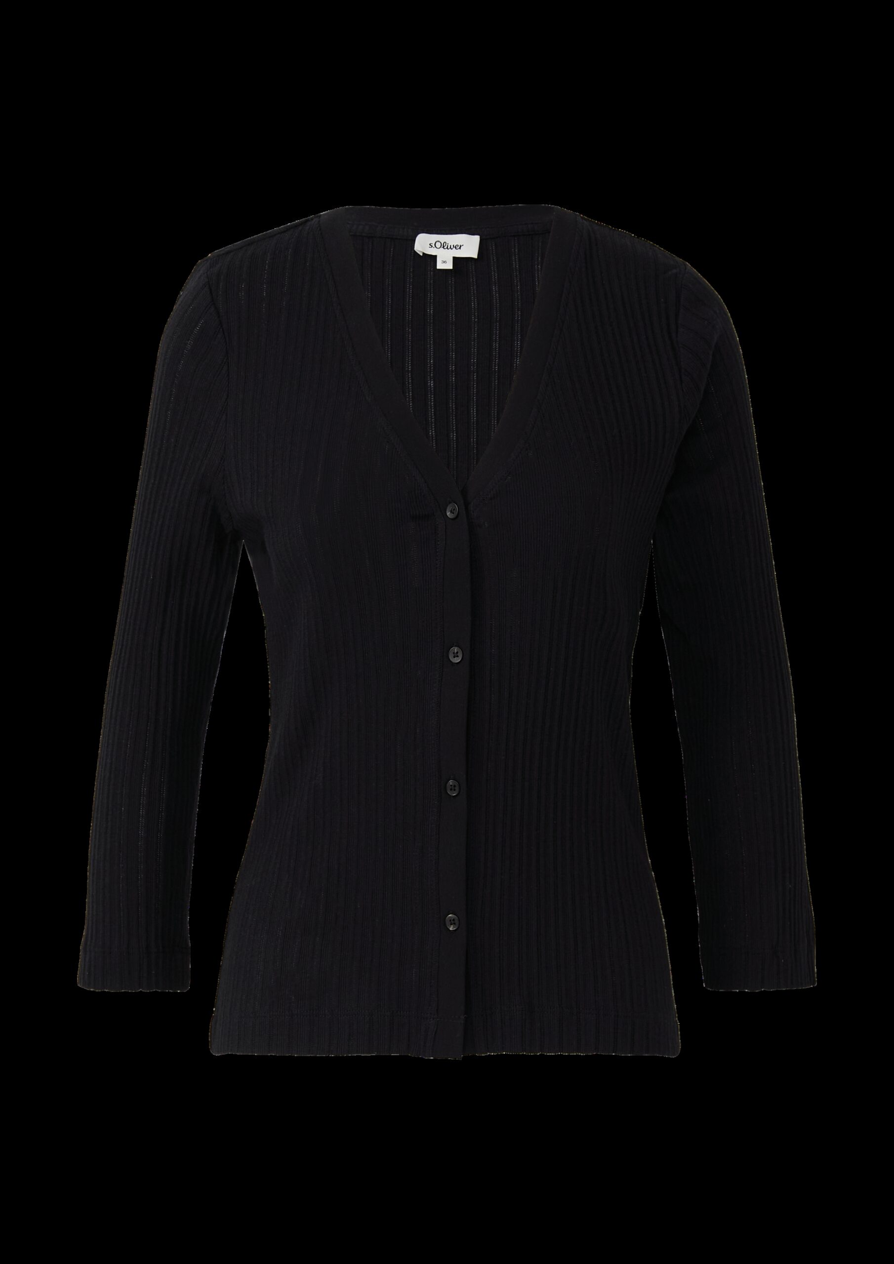 Semitransparente Strickjacke aus Ajour-Rippe