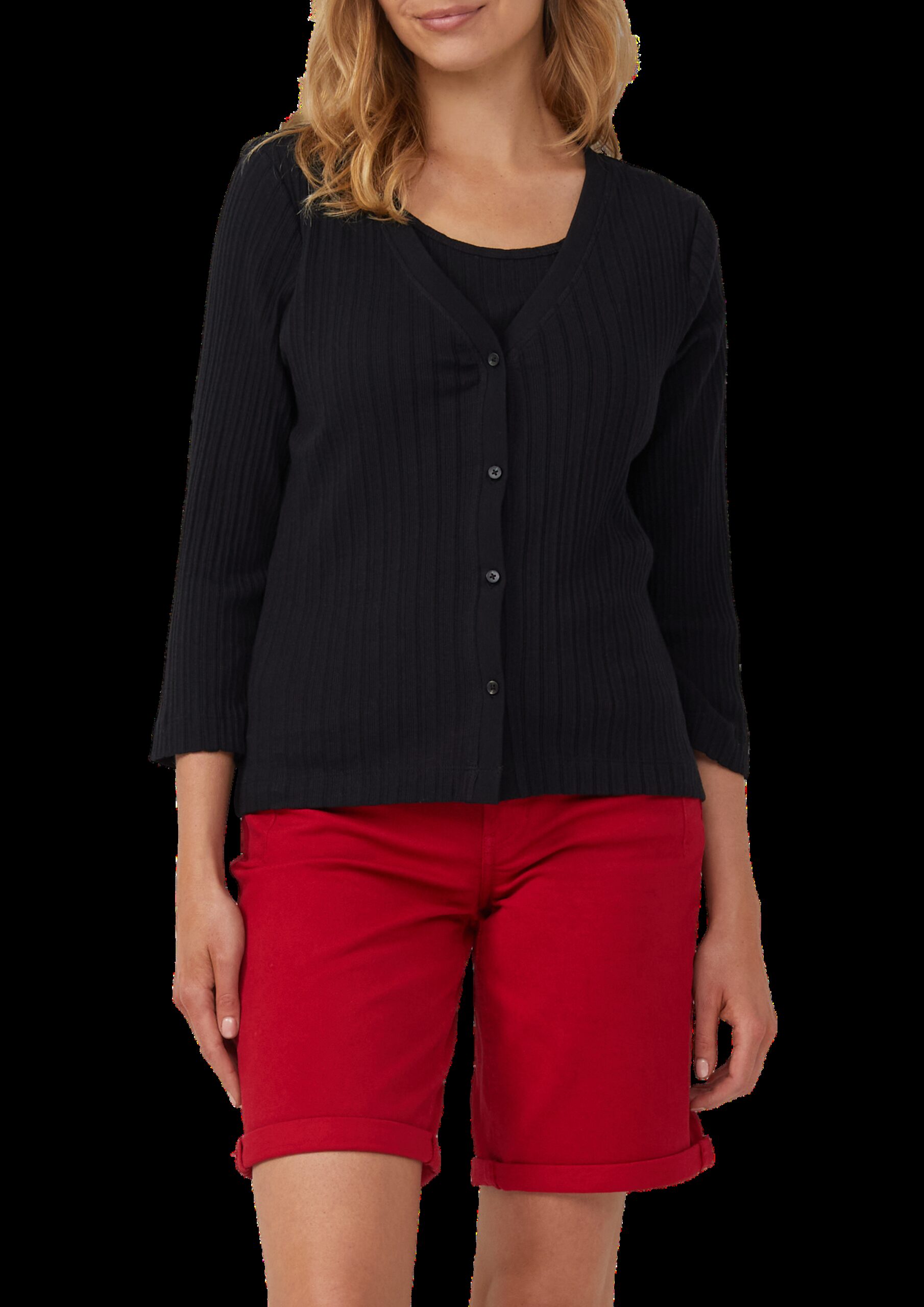 Semitransparente Strickjacke aus Ajour-Rippe