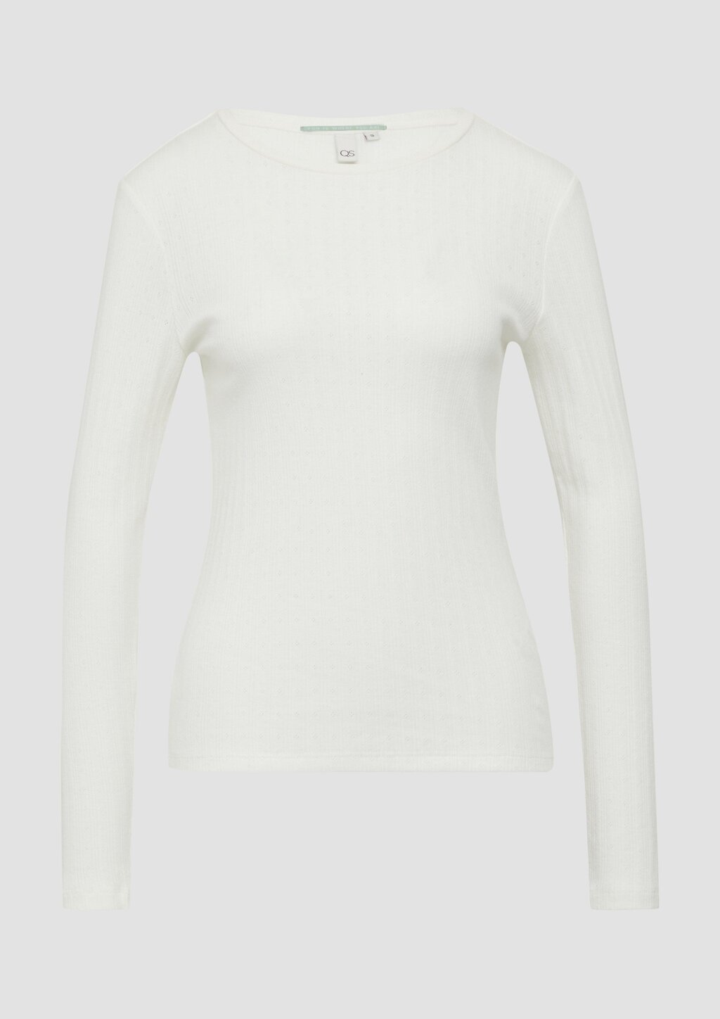 Slim Fit Langarmshirt mit Ajourmuster