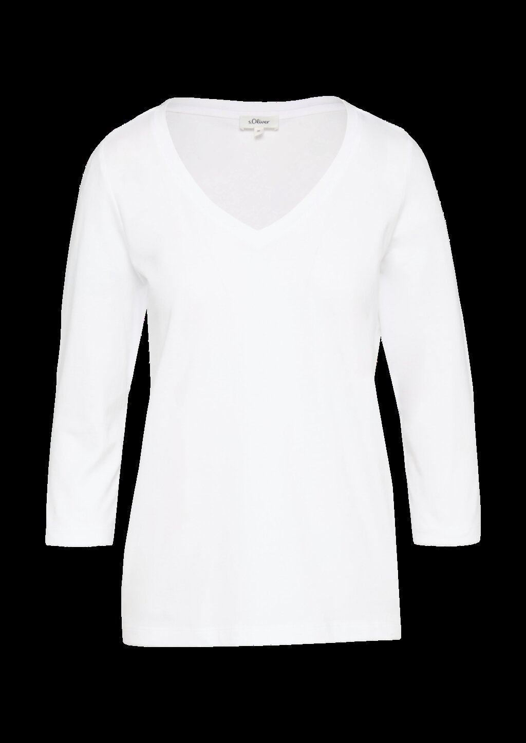 Jerseyshirt mit V-Ausschnitt und 3/4-Ärmeln