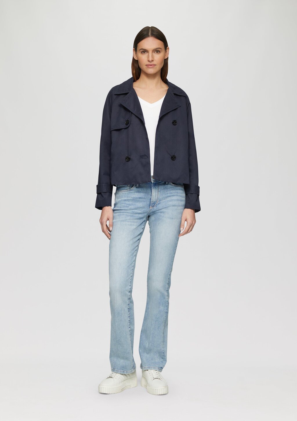 Jerseyshirt mit V-Ausschnitt und 3/4-Ärmeln