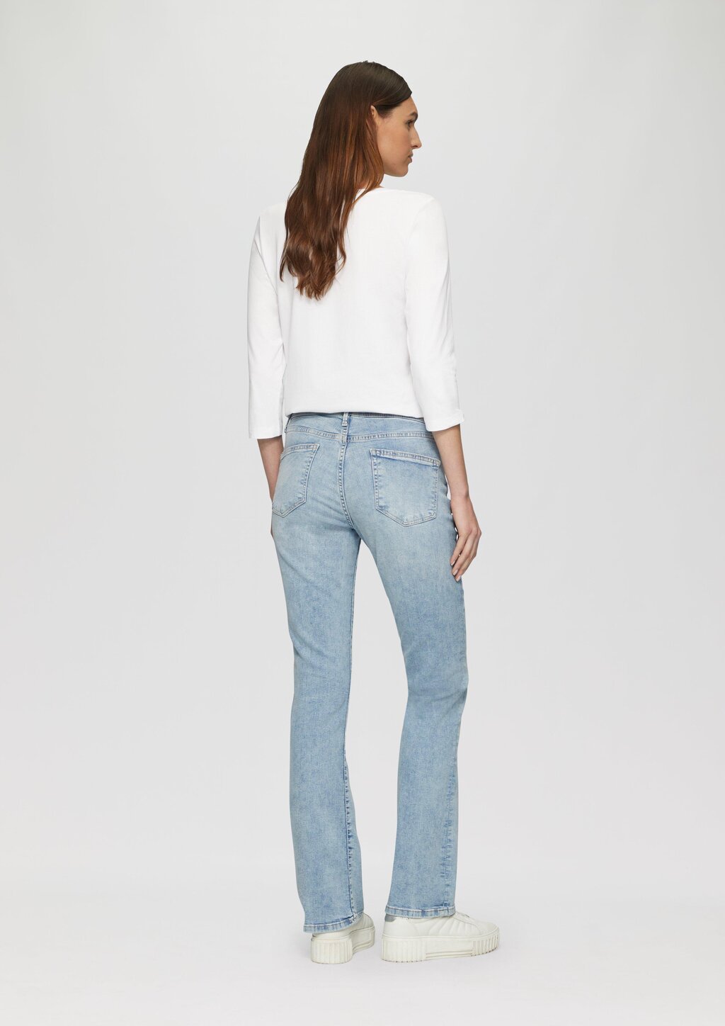 Jerseyshirt mit V-Ausschnitt und 3/4-Ärmeln