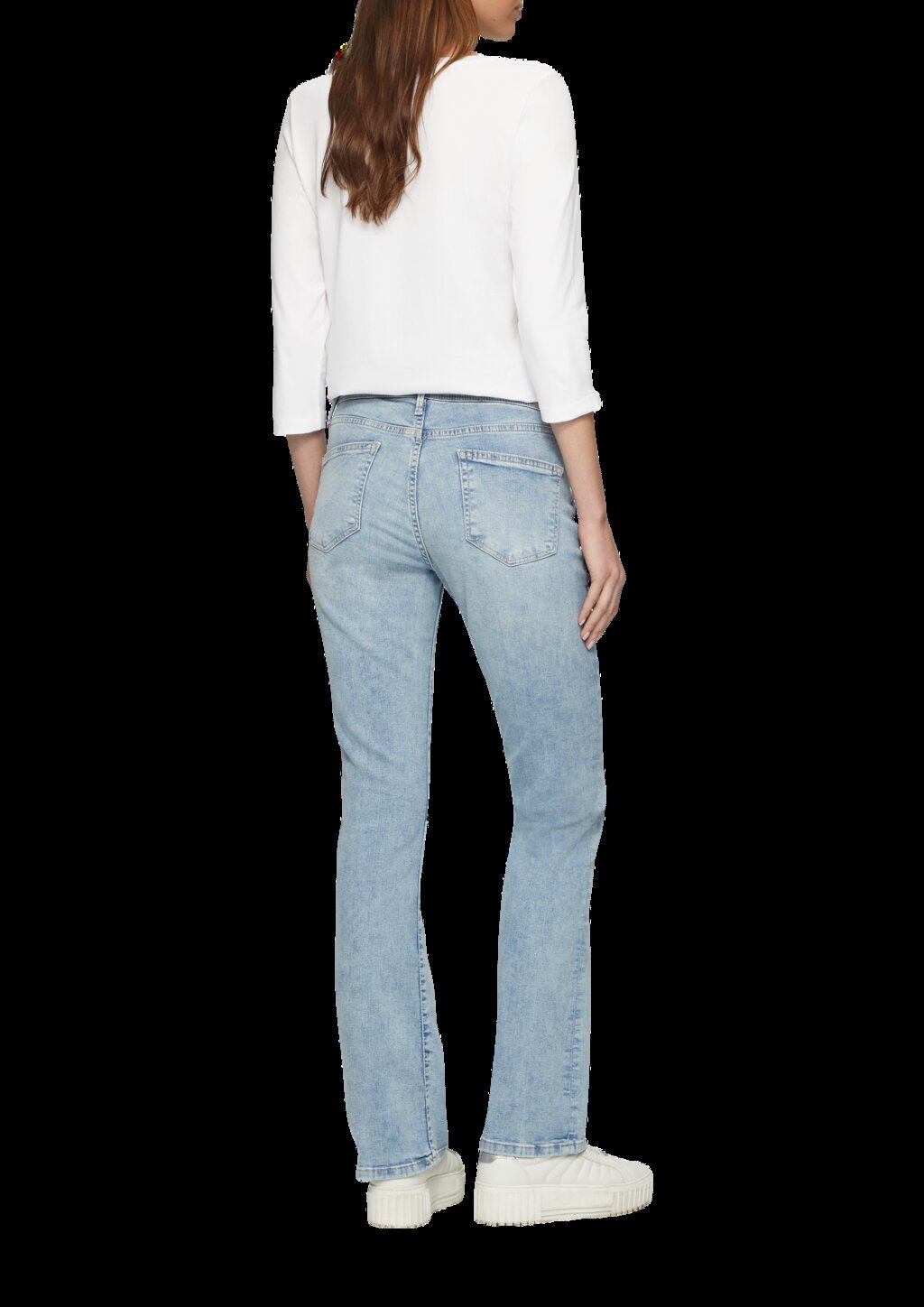 Jerseyshirt mit V-Ausschnitt und 3/4-Ärmeln