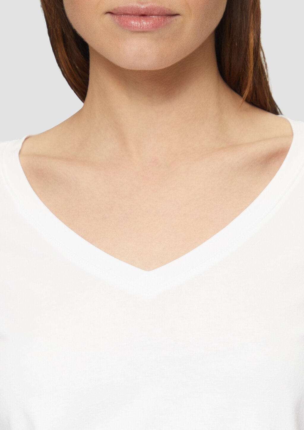 Jerseyshirt mit V-Ausschnitt und 3/4-Ärmeln