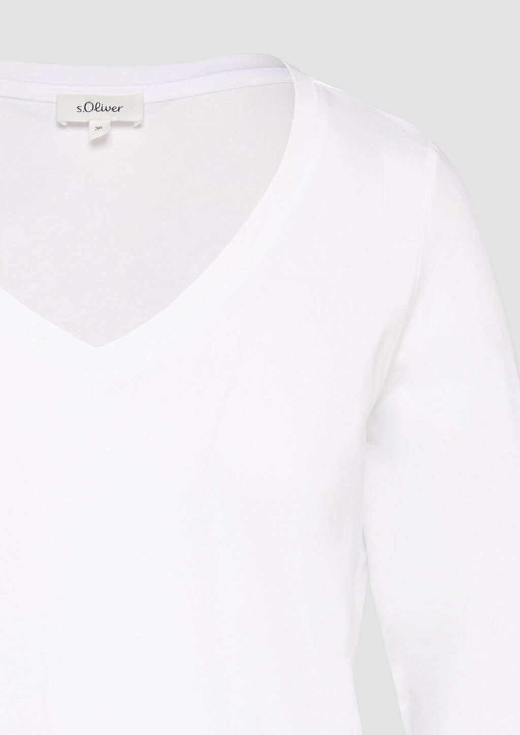 Jerseyshirt mit V-Ausschnitt und 3/4-Ärmeln