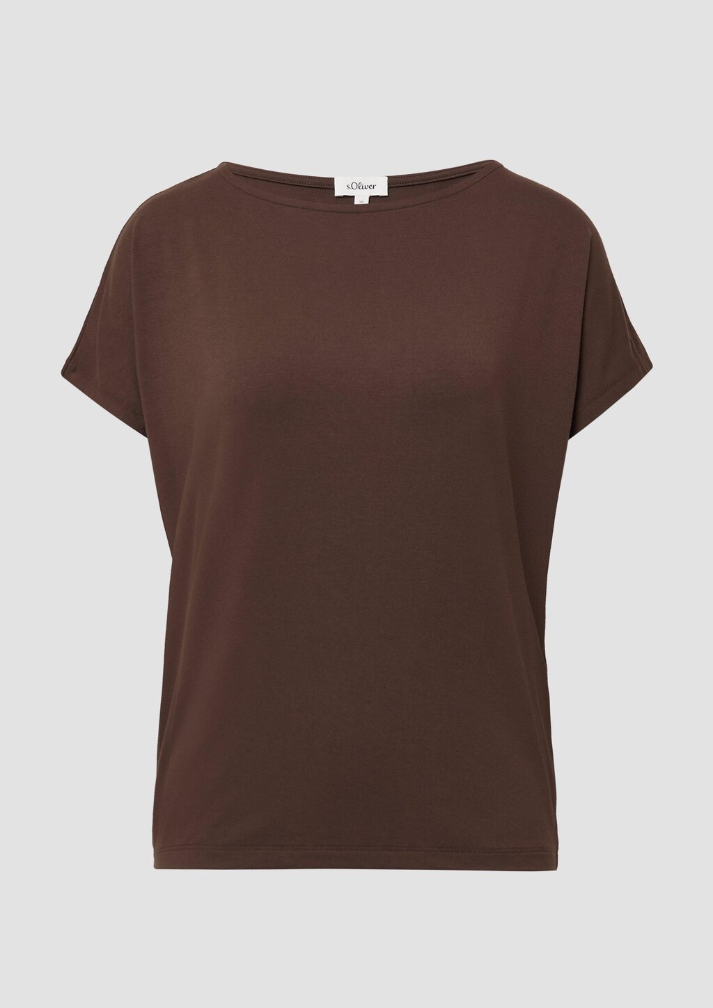 Fließendes Jersey-Shirt mit überschnittenen Schultern