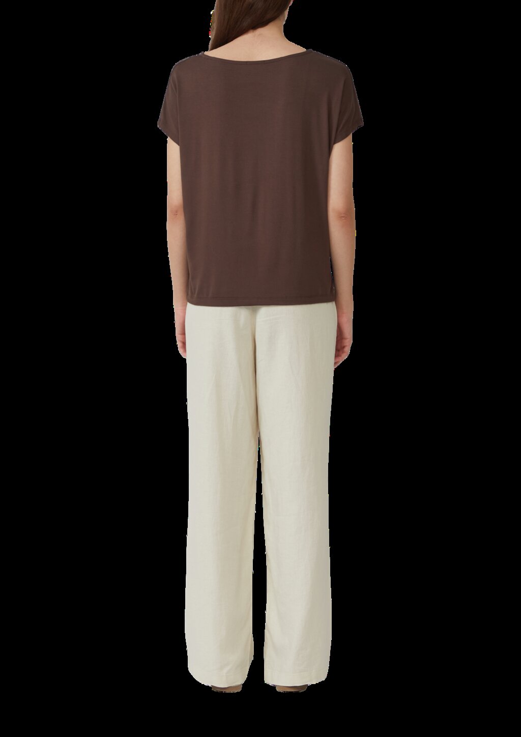 Fließendes Jersey-Shirt mit überschnittenen Schultern