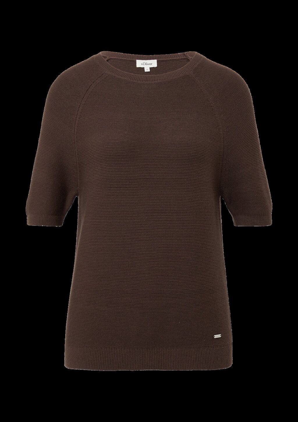 Kurzarm-Strickpullover aus Baumwollmix