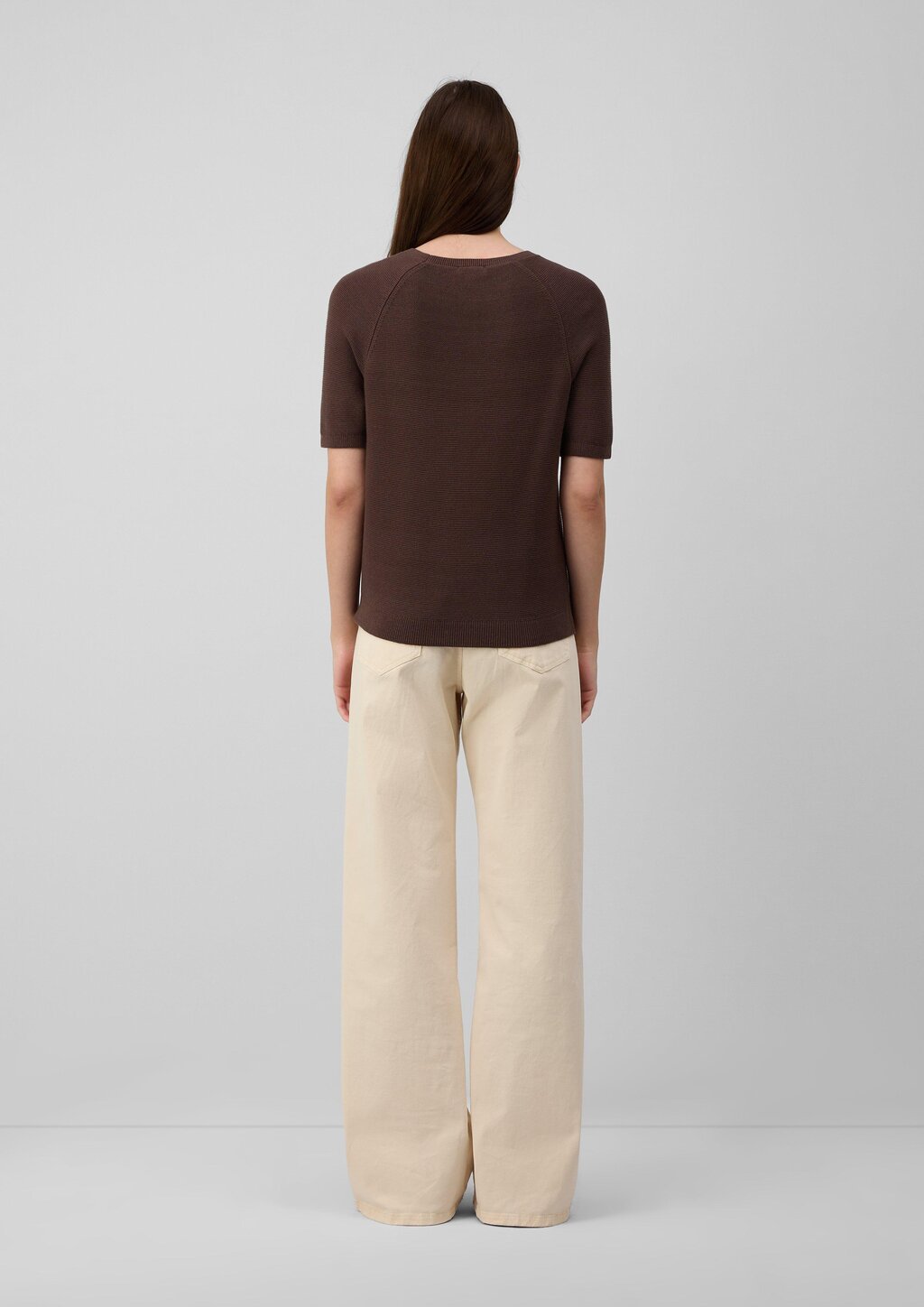 Kurzarm-Strickpullover aus Baumwollmix